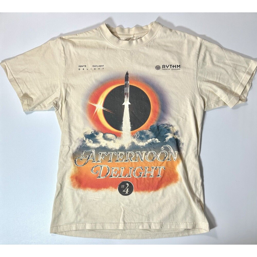RYTHM Medium Premium Cannabis "Afternoon Delight #4" ivory Cream graphic t-shirt